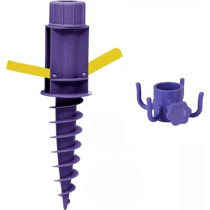 Mikytoper Support de parasol, support de parasol avec piquet pour parasol de plage/parasol/parasol de jardin/parapluie de pêche (une pièce