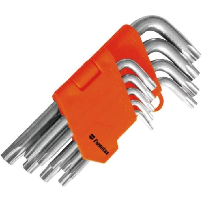 9 clés mâles coudées alésées Torx extra longues - code coleurs S/Carte main image 1