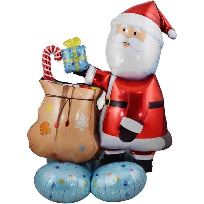 Ballon Père Noël Géant Sur Pied – XXL 3D En Aluminium, Décoration De Fête - 2
