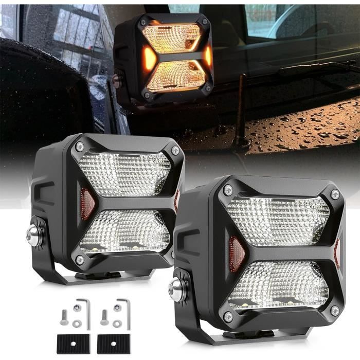CO LIGHT Phare De Travail LED 4 Pouces 30W 6000LM 2 En 1 Avec Feu D