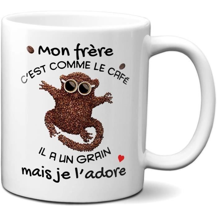 Mug Cadeau Humour Bureau - 'Ma Collègue : Elle A Un Grain Mais Je L'adore' - Céramique Blanche - Neuf