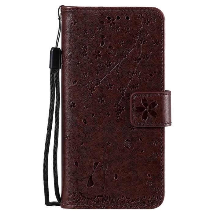 Housse étui Portefeuille Pour Huawei P30 Lite - Cuir PU + Jean, Aimant, Slots Cartes, Fonction Stand - Bleu Profond