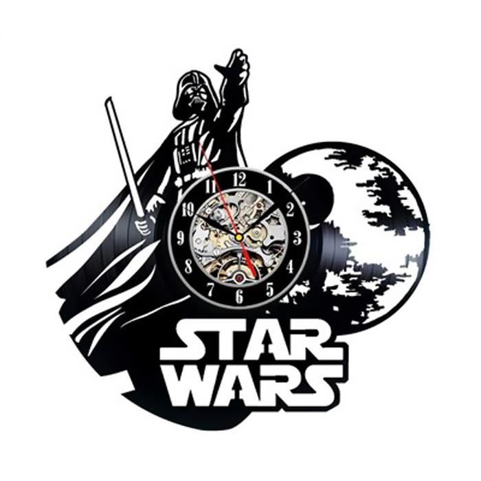 Horloge Star Wars Murale Dark Vador Et L Etoile Noire En Disque Vinyle Deco Decoration Geek Design Chambre Achat Vente Horloge Pendule Cdiscount