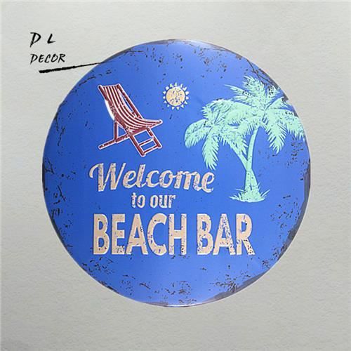 Get Wallpaper Vintage Signes Pour Garage Bienvenue A Notre Bar De La Plage Ronde Desktop Wallpaper Free