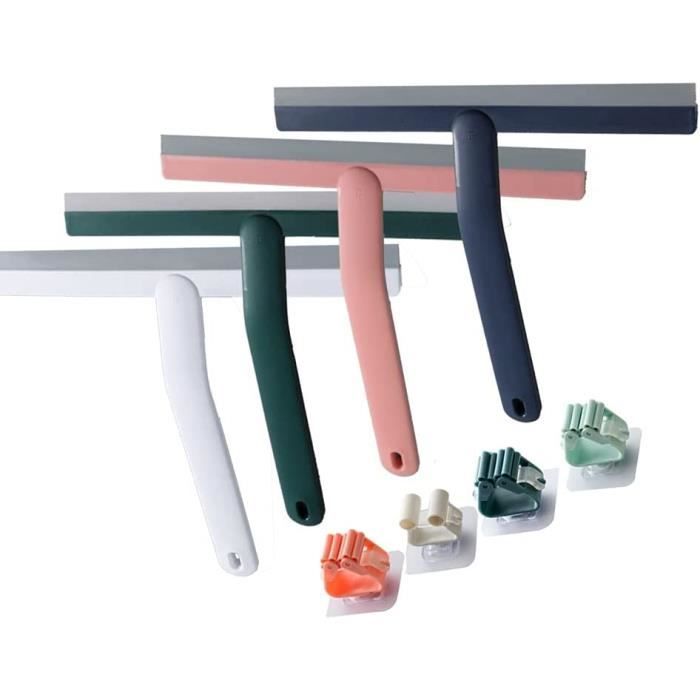 Raclette de Douche en Plastique 4 pièces, raclette de Douche raclette raclette avec Crochet