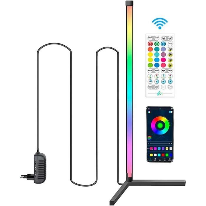 Lampadaire Salon Avec Etagères, Dimmable Avec Télécommande, 4