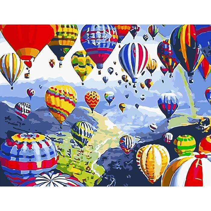 Kit Peinture Par Numéros Sur Toile - Motif Floral, Acrylique, Neuf, Pour Adultes