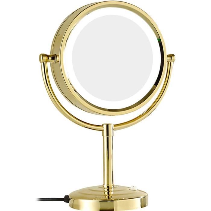 Miroir Grossissant Ventouse 10X avec LED et Rotation 360°