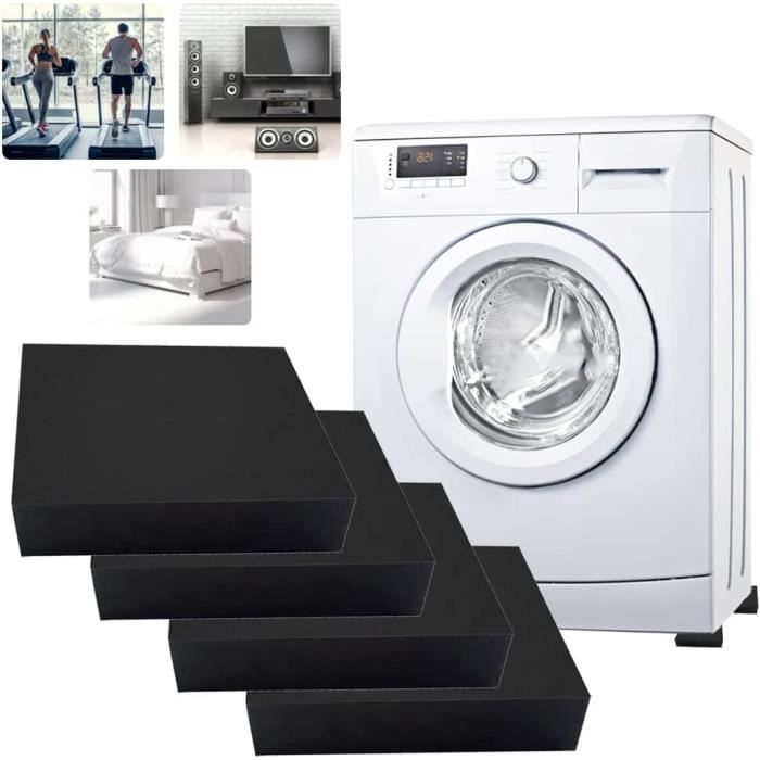 4 PCS Tapis Machine a Laver en Caoutchouc 10*10*2cm Tapis Anti Vibration Antidérapant Machine à
