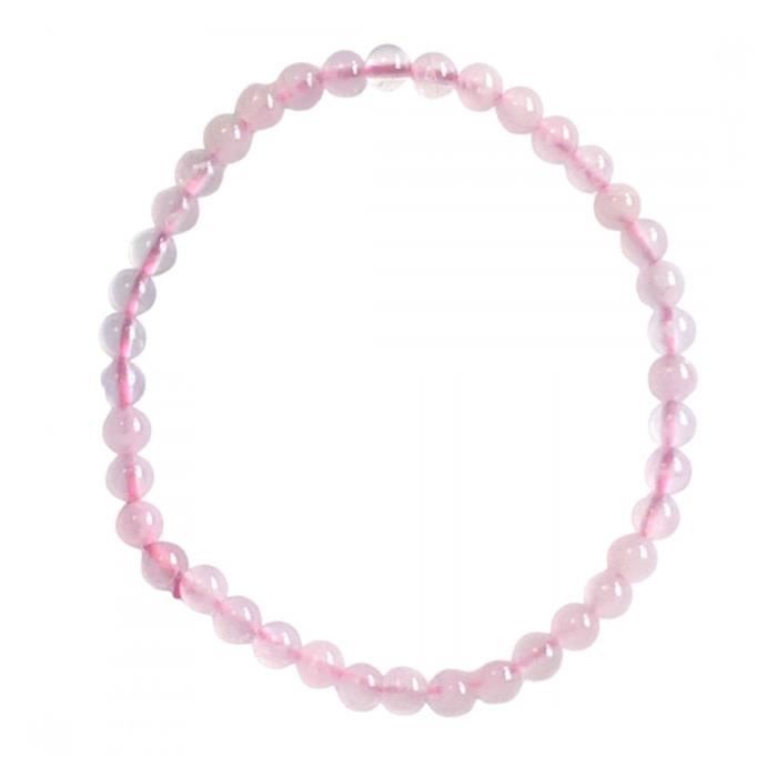 Bracelet en Quartz Rose naturel grade A- boules 4mm