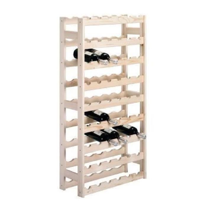 Étagère pour bouteilles - ZELLER - 13165 - Pin naturel - 54 bouteilles - 67 5 x 25 x 118 cm