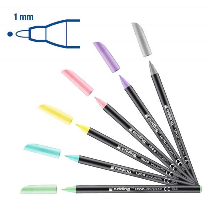Feutre De Coloriage Edding 1200 Pour Dessiner Sur Papier De Couleur Claire Lot De 6 Couleurs Standard Assortiment De Coul Cdiscount Beaux Arts Et Loisirs Creatifs