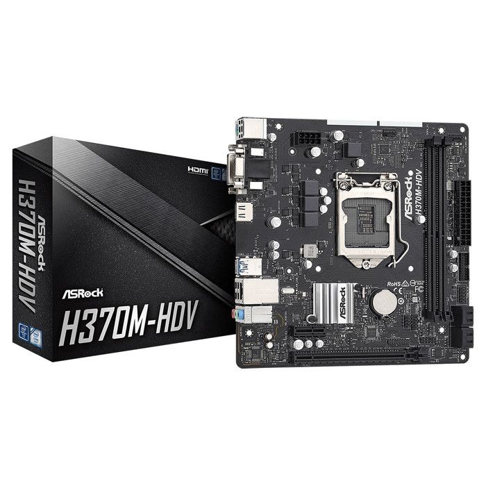Carte mère - ASROCK - H370M-HDV - Micro ATX - Intel H370 - DDR4 SDRAM - Asrock