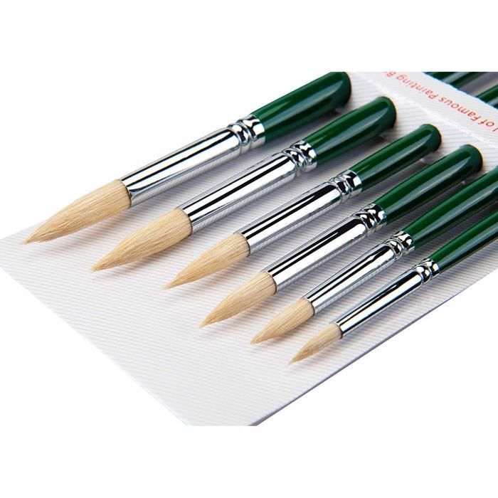 Pinceau d'artiste-Artist Pinceaux Pinceau Fin pour peintures acryliques à  l'aquarelle, vert (6pcs) - Achat / Vente pinceau - set Pinceau d'artiste- Artist - Cdiscount