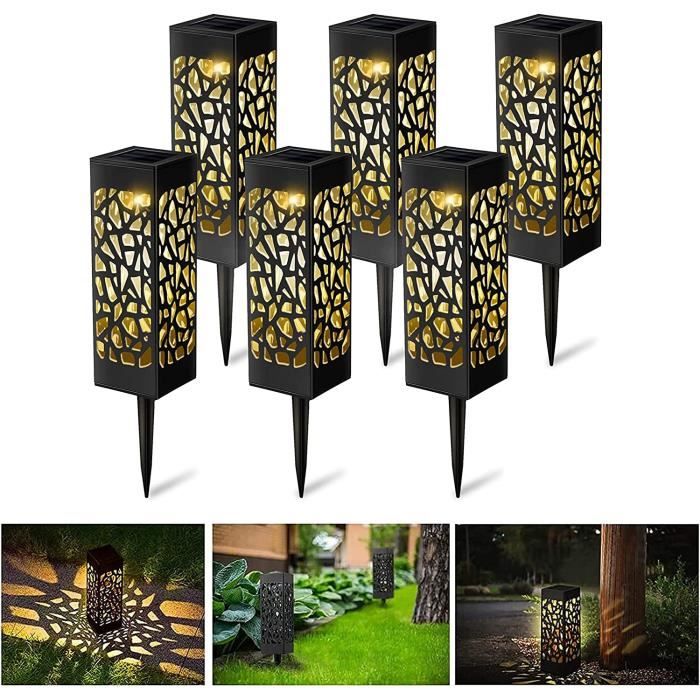 Lot De 6 Lampes Solaires Fantômes Halloween - Décoration Extérieur Jardin, 8 Modes Lumineux, étanche IP65, Piquet