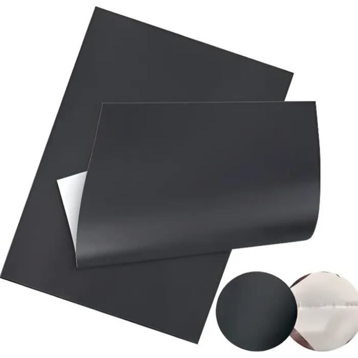 6 Pièces Patch Simili Cuir Autocollant Noir 20x30cm - Réparation Canapé, Siège Auto Et Vêtements