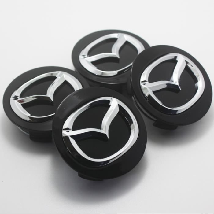 Logo Mazda 56mm Centre De Roue Cache Moyeu Jante emblème Gris jantes insigne pour Atenza MX3 CX3 CX5 2 3 6 323 - 4PCS