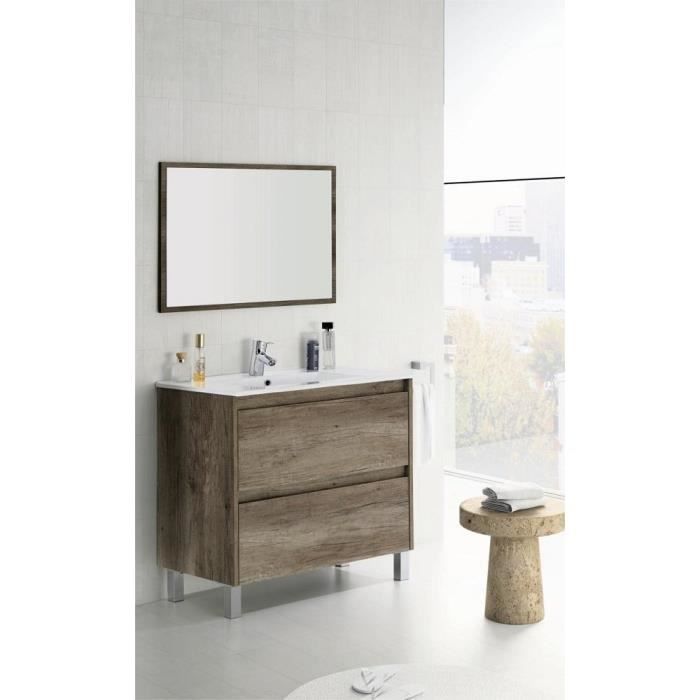 Salone Negozio Online Kit Meuble Salle De Bain Dakota 2c 80 X 45 X 80h Cm Cdiscount Maison