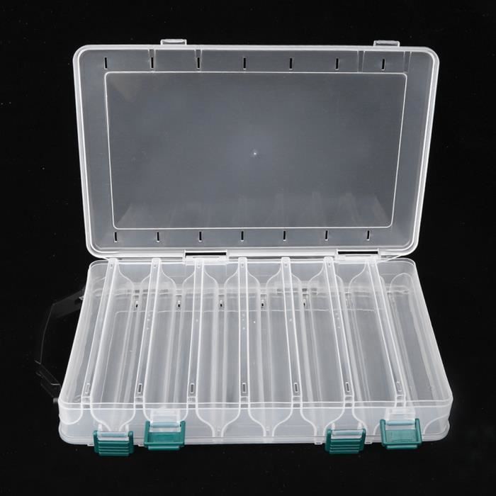 Outdoor engins de pêche appâts Boîte de conservation en plastique double face 14 Grille Appât Box UK