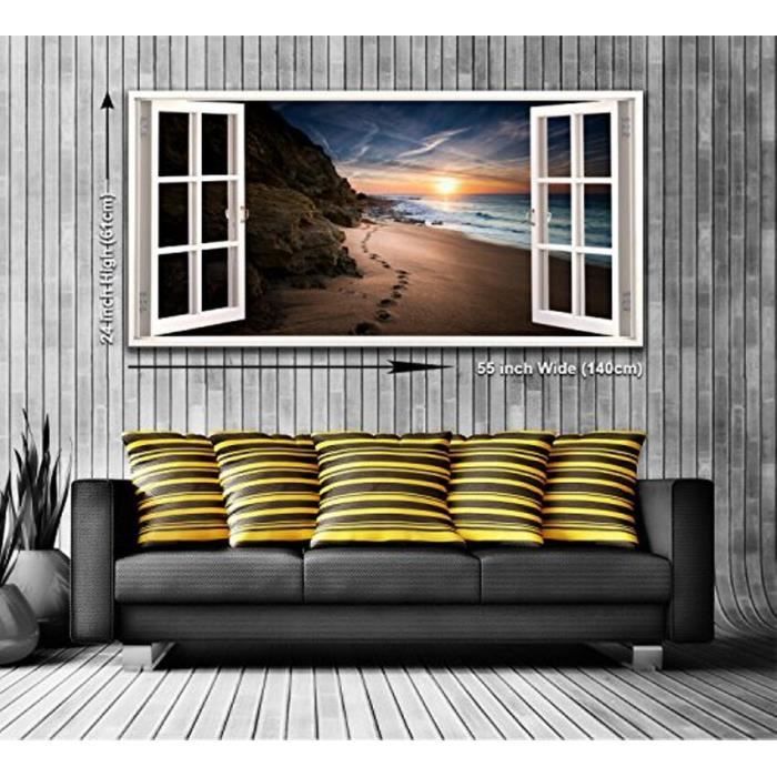 Get Wallpaper Empreintes De Pied Sur La Plage Vue Depuis Une Fenetre Panoramique Desktop Wallpaper
