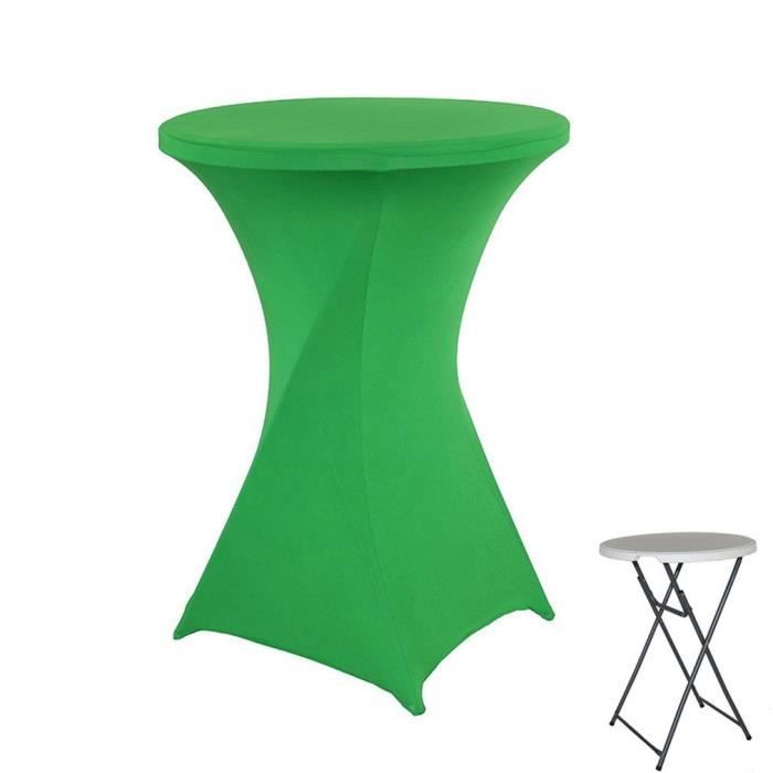 housse table haute mange-debout nappe stretch bistrot cocktail mariage 60*110cm vert