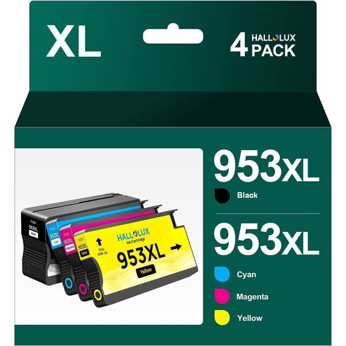 953XL Pack de 4 Cartouches d'encre Remplacement pour HP 953 XL