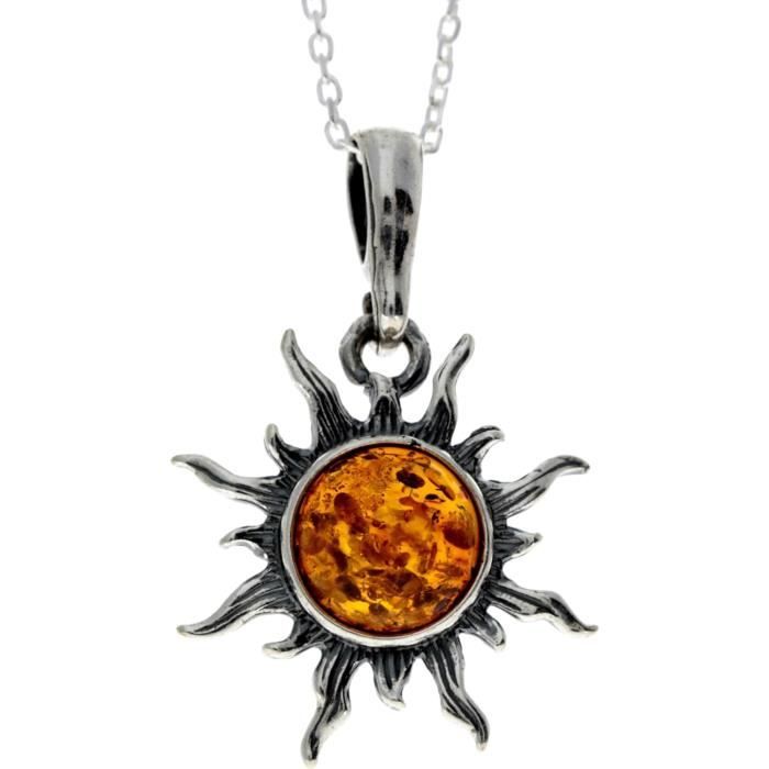 Pendentif Croix En Ambre Véritable De La Baltique Et Argent Sterling 925 – Bijou Authentique Avec Certificat, Sans Chaîne