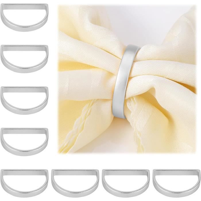Rond De Serviette En Métal Doré, Vintage, Occasion, Sans Marque