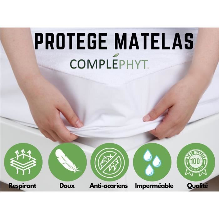 Protège matelas imperméable, absorbant et anti-acariens 140 x 190 cm