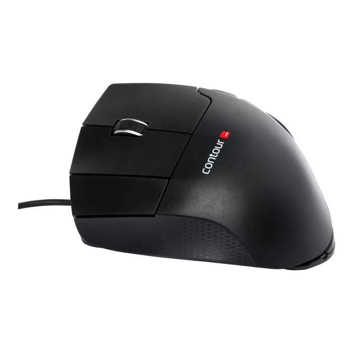 Souris Unimouse - Contour - Ergonomique - 7 boutons - Filaire - Ardoise