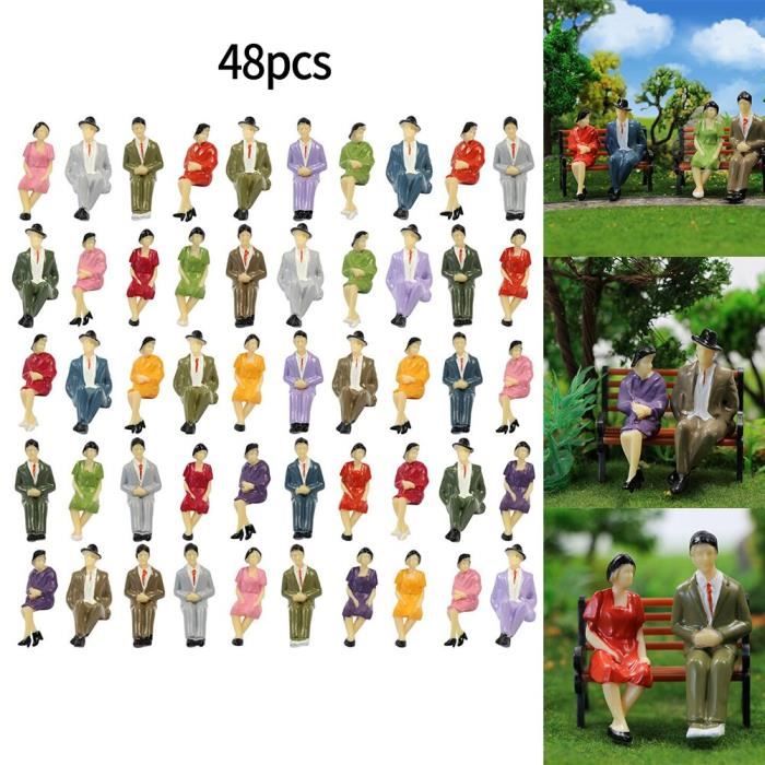 Figurines De Personnes Peintes à La Main – Échelle HO 1:87, Lot De 24 Pièces Pour Maquettes De Train
