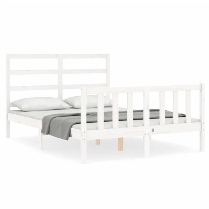 Tête De Lit Blanche Moderne 140 Cm - Design Minimaliste En Bois D'ingénierie - Pour Une Chambre Stylée - 7