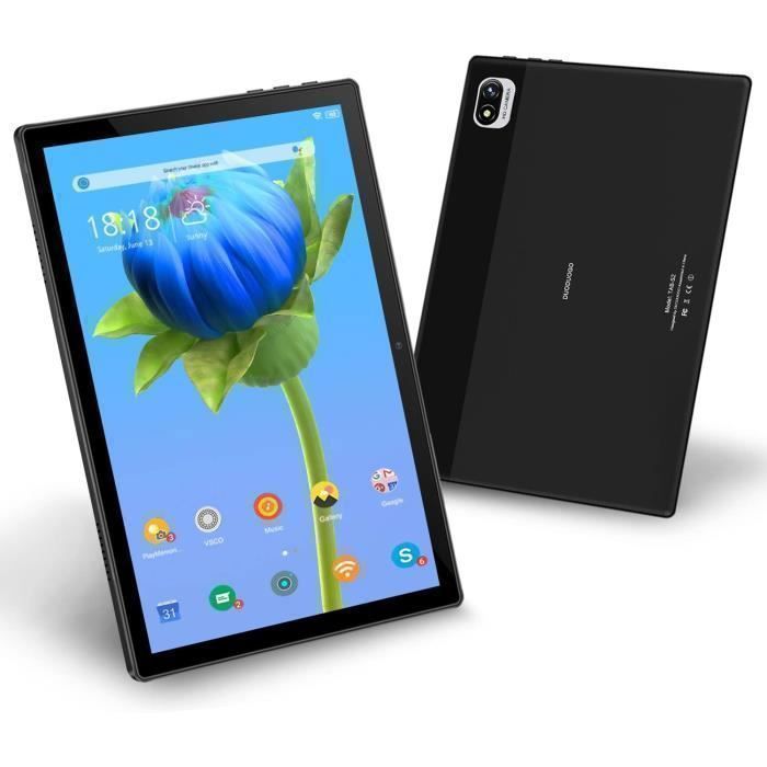 Tablette 10 Pouces 6Go RAM + 64Go ROM Android 11 Caméra 5+8MP 1280×800 IPS HD  WiFi  Bluetooth  GPS 6000mAh Batterie