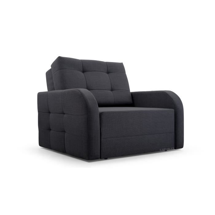 Fauteuil innovant avec fonction de couchage, meubles de salon, design élégant - Porto 80 - Gris foncé (BRAGI 16)