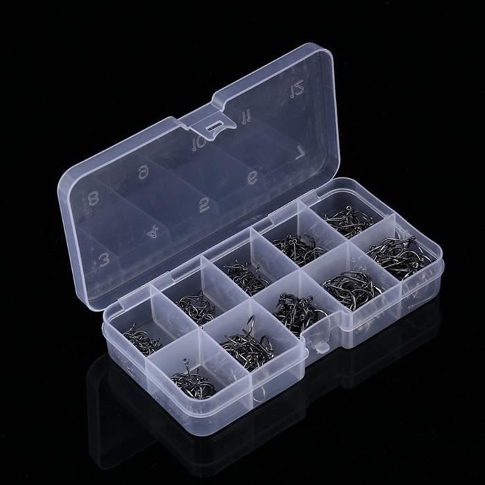 Hameçons Pêche GZLFH® 600 Pièces - 10 Tailles - Acier Carbone - Eau Douce/salée
