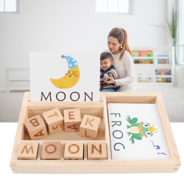 ESTINK Jouet de blocs d'alphabet en bois ABC blocs de construction ...
