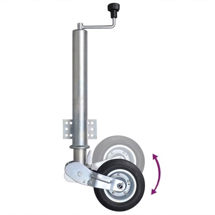 Roue Jockey Pliable 60 Mm Pour Remorque - Charge 400 Kg, Diamètre 200x60, Acier, Herkules