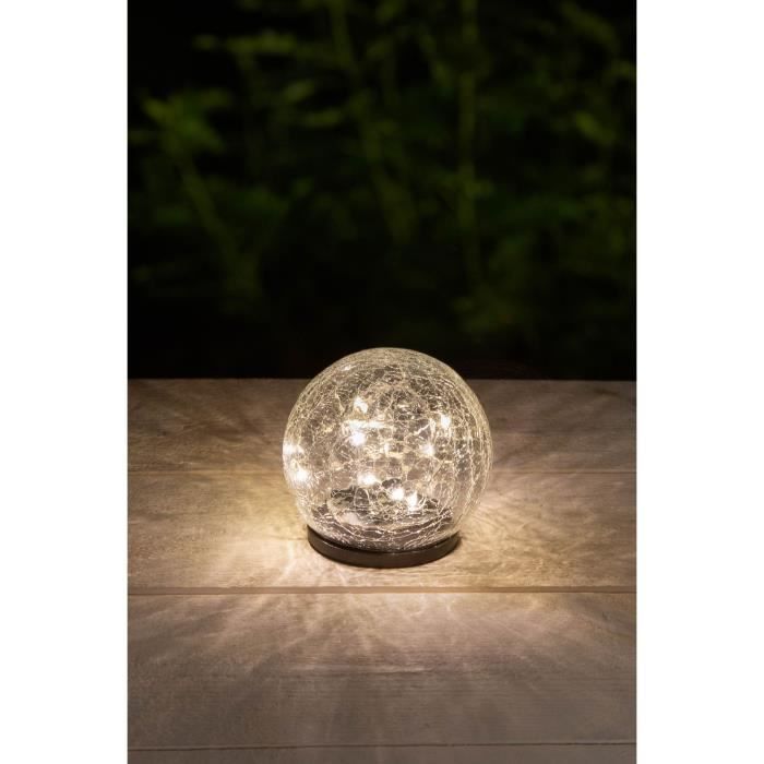 Sphère solaire GALIX - Effet verre brisé - Ø 10 cm - 15 LED blanches