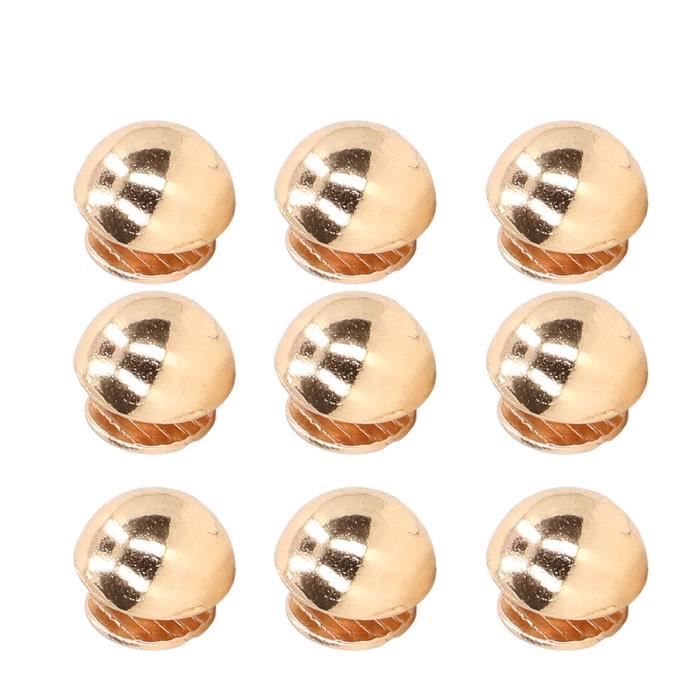 40 Rivets Tête Ronde Avec Anneau 10 Mm Argenté – Attaches Métalliques Rotatives Pour Cuir, Sacs, Maroquinerie DIY
