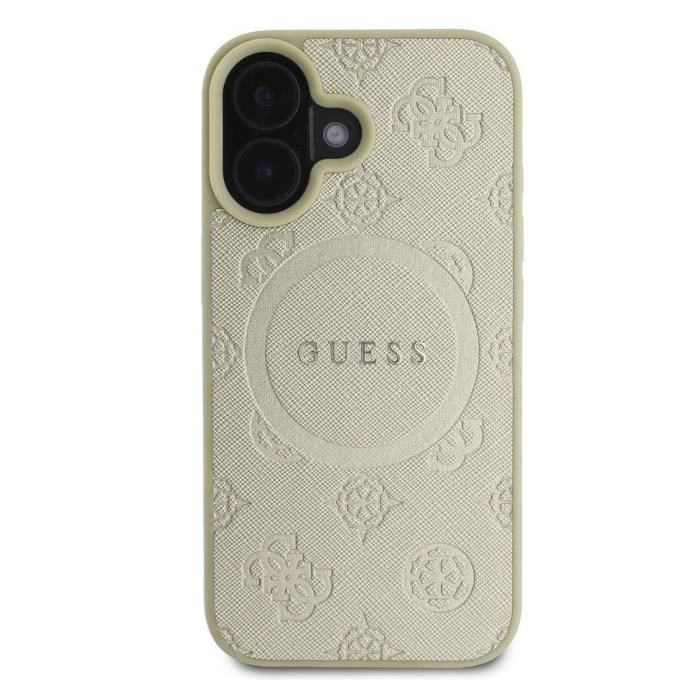 Coque Arrière pour iPhone 16 Résistante MagSafe Guess Dorée