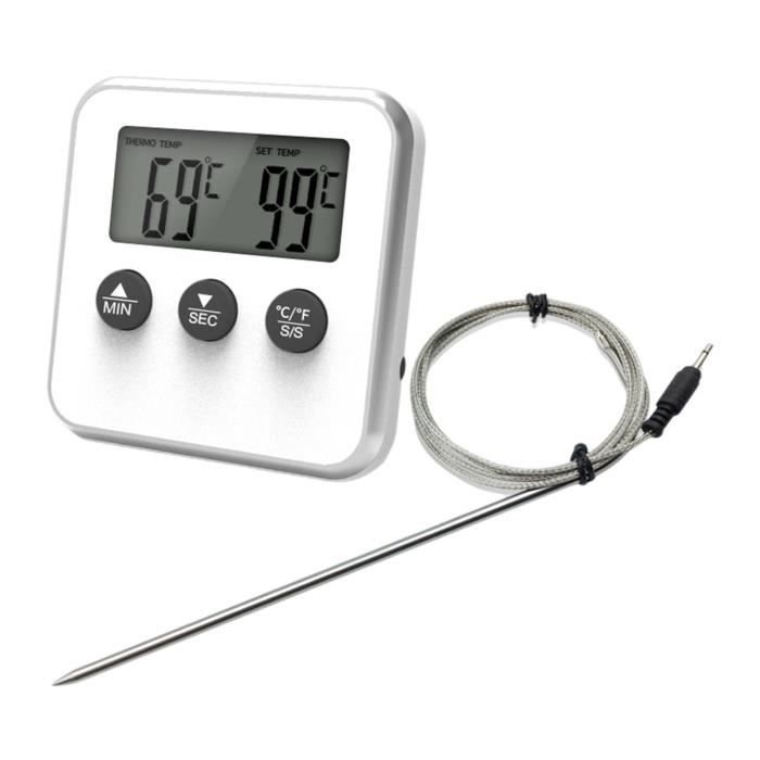 Thermomètre Cuisine Numérique Instantané - Sonde IPX7, Rétroéclairage, -50°C à 300°C - Avec Ouvre-Bouteille