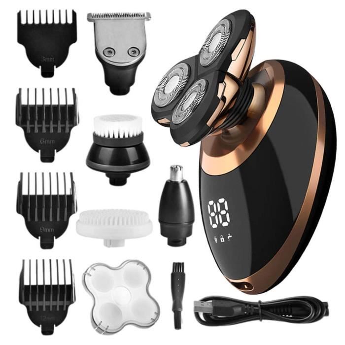 Rasoir électrique multifonction visage nettoyage propre tête chauve ...