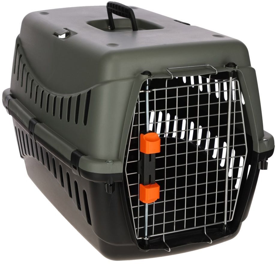 Comparer les prix de Cage de transport Kerbl Eco - anthracite/gris-vert - 58x38x38 cm