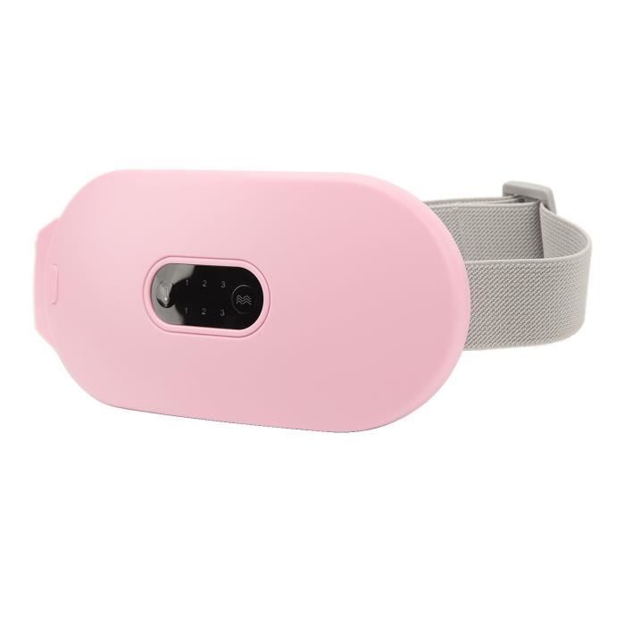 Ceinture Chauffante Sans Fil Pour Le Dos - 3 Niveaux De Chaleur 45-65°C - Massage Vibrant - Recharge USB-C - Autonomie 8h - IPX7 - Rose