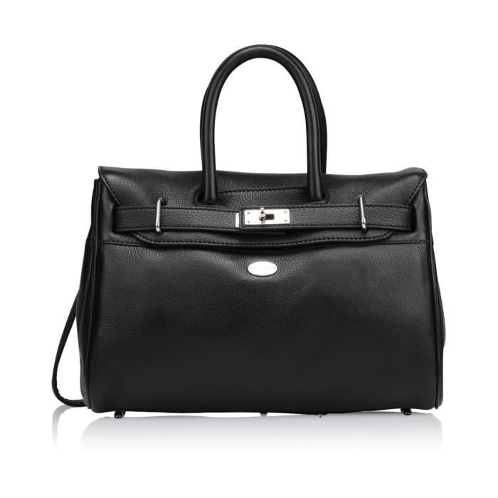 Sac Mac Douglas Vesuvio Pyla en cuir de vachette Noir Cdiscount Bagagerie Maroquinerie