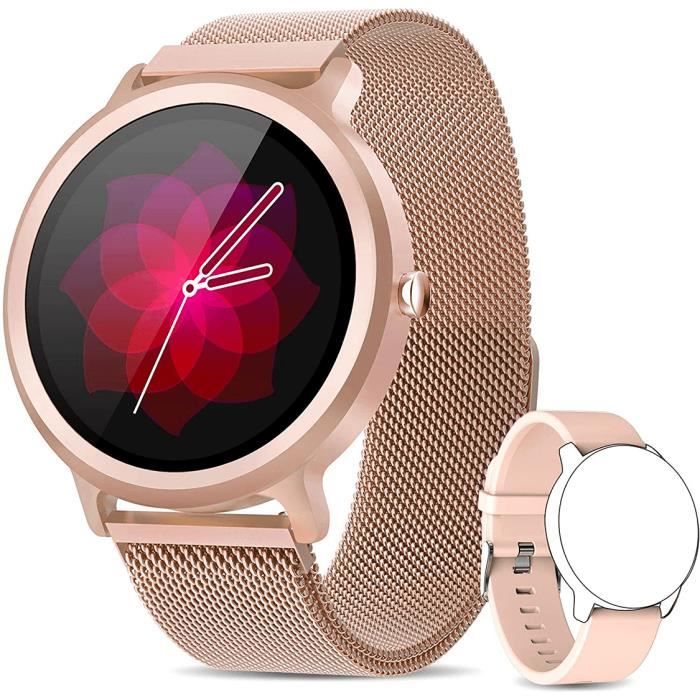 MagicFox Montre Connect e Femmes avec Frequence Cardiaque Podom tre M t o 15 Modes Sportifs Smartwatch Sport pour Android iphone