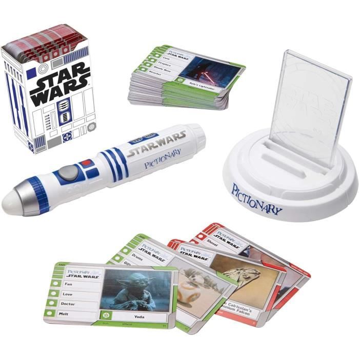 Mattel Games Pictionary Air 2 Jeu familial pour enfants et adultes avec stylo lumineux exclusif de couleur noire et packs d'indices numériques Mattel Games Pictionary Air 2 Jeu familial pour enfants et adultes avec stylo lumineux exclusif de couleur noire et packs d'indices numériques