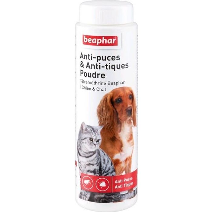 Beaphar Poudre Anti-Puces et Anti-Tiques Chien et Chat 150g