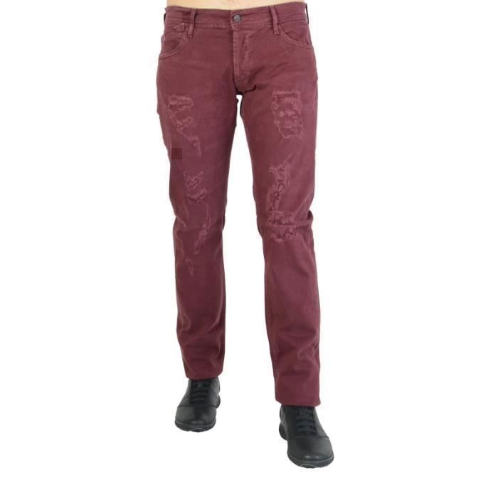 Jean Le Temps des Cerises LTC162 Jean Bordeaux avec dechirures Taille basse Homme Marron Cdiscount Pret a Porter