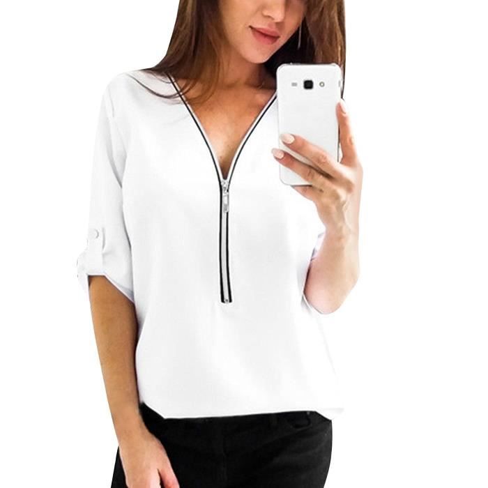 Chemise new arrivals zippée femme